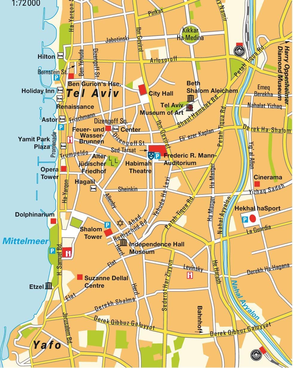 bản đồ của khu vực Tel Aviv