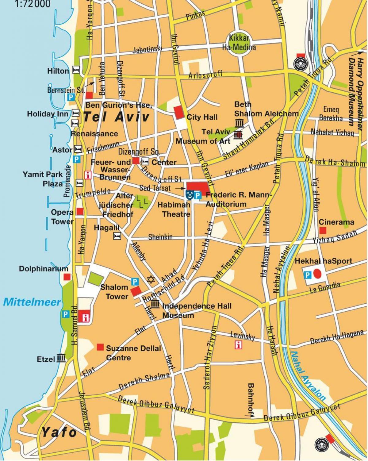 bản đồ của khu vực Tel Aviv
