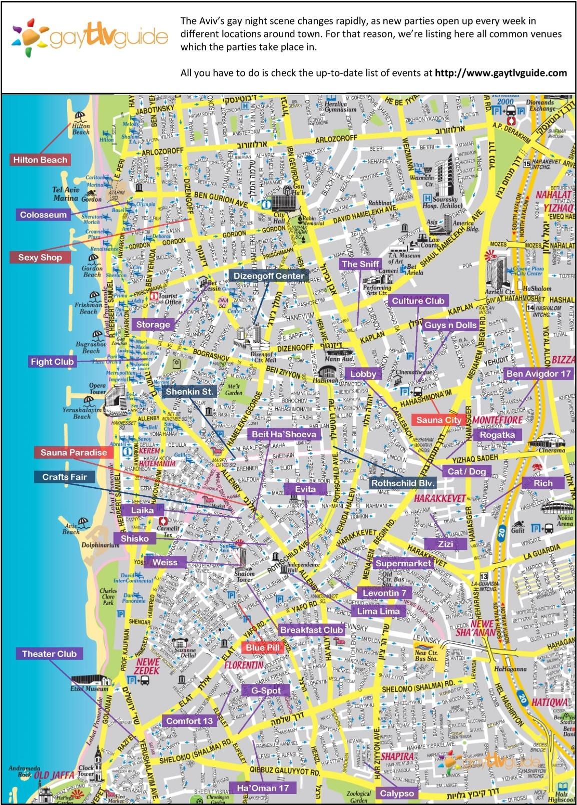 bản đồ của người đồng tính Tel Aviv