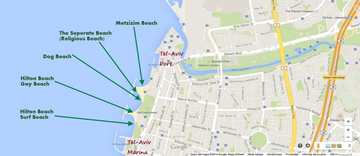 bản đồ của namal Tel Aviv