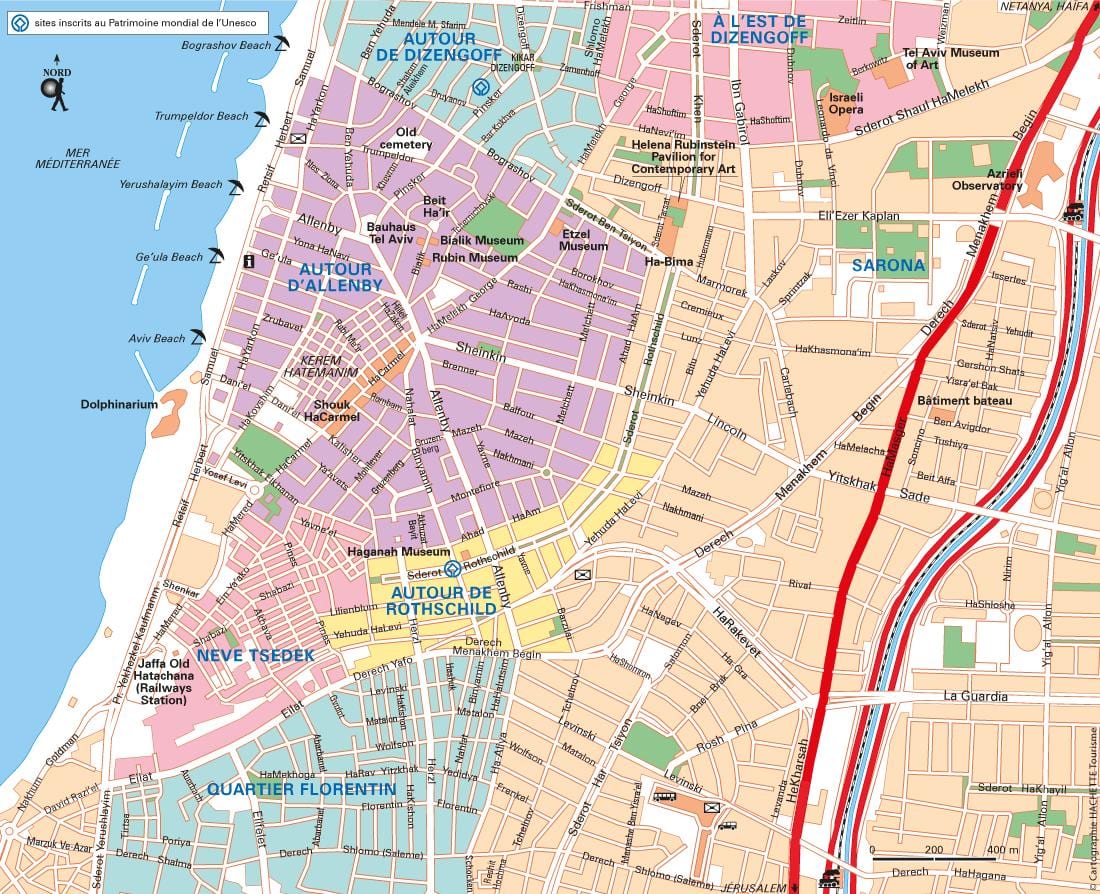 bản đồ của Tel Aviv bãi đậu xe