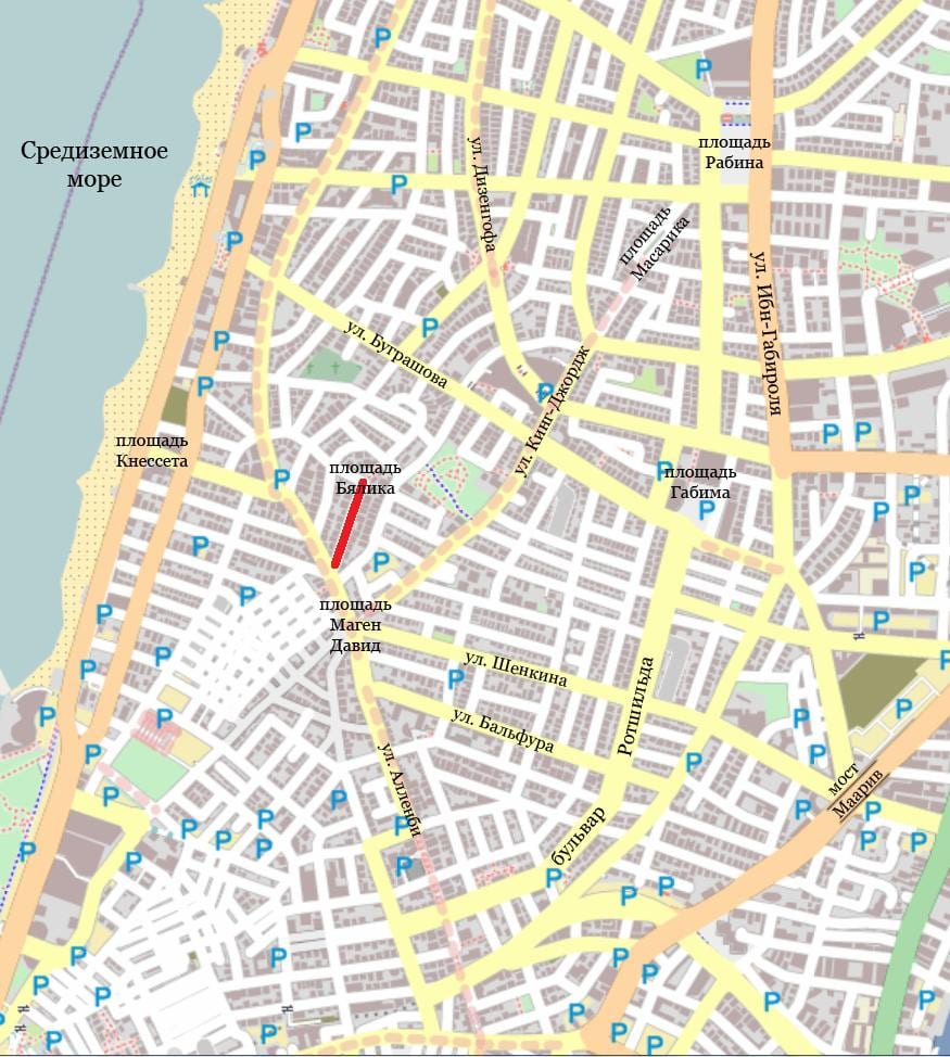 đường phố, bản đồ của Tel Aviv israel
