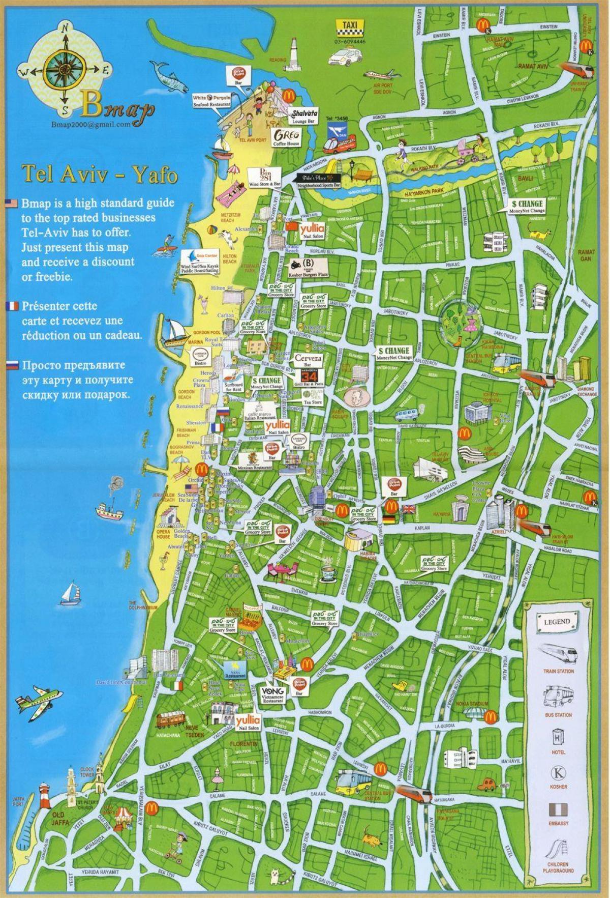 Tel Aviv hấp dẫn, bản đồ