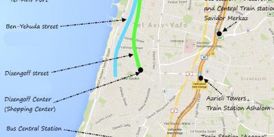 Bản đồ của Tel Aviv giao thông công cộng