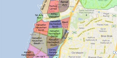 Tel Aviv khu phố bản đồ