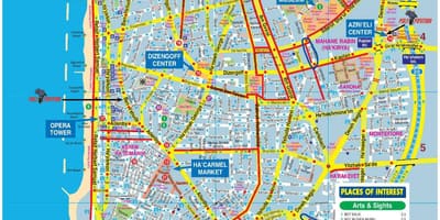 Bản đồ của Tel Aviv xe đạp